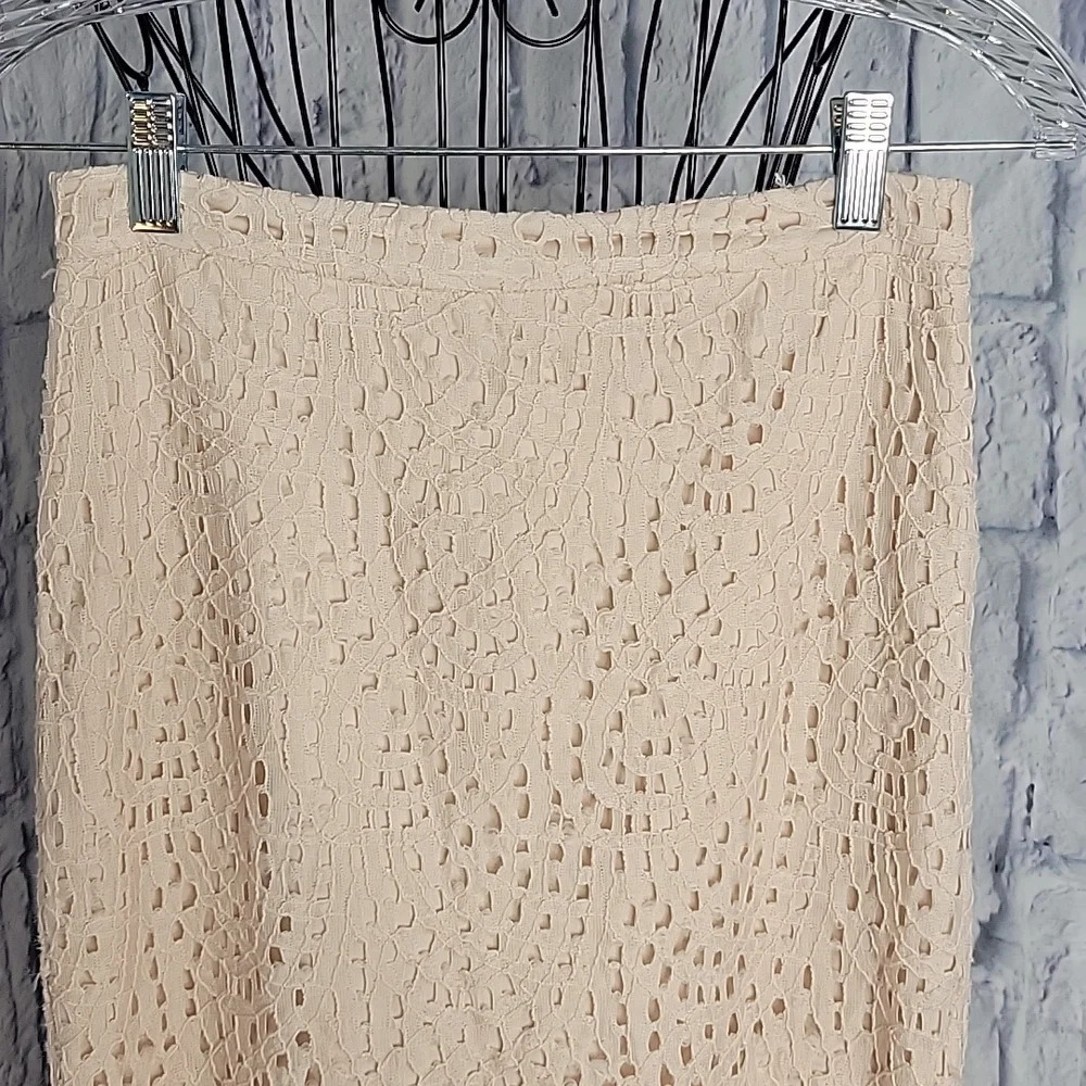 GB Pink Crochet Hi Low Maxi Skirt Small - Picture 2 of 9